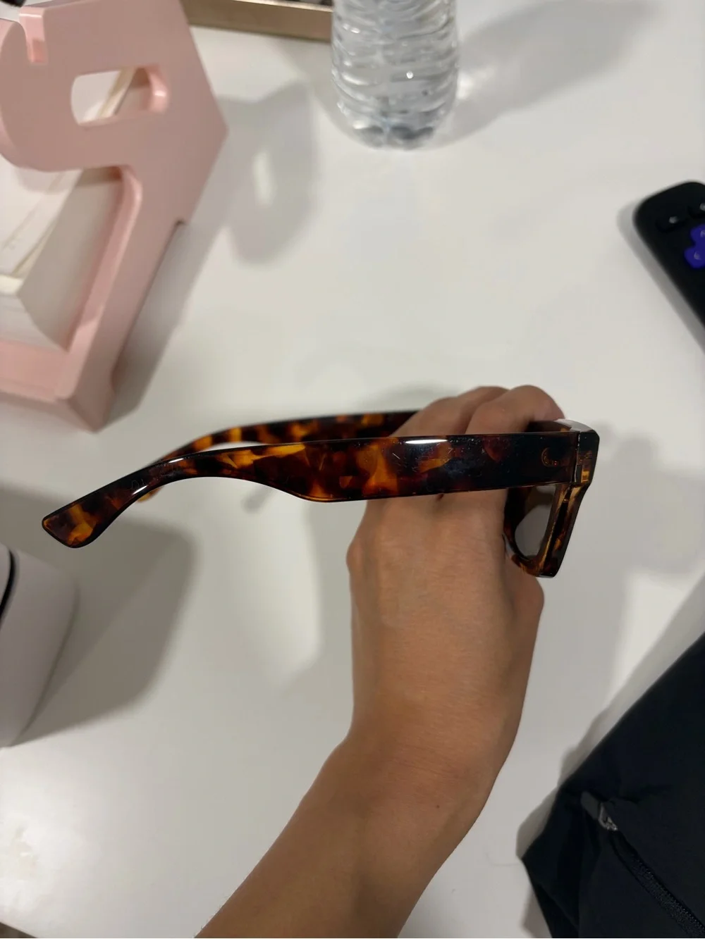 Tortoiseshell Square Sunglasses - Brown Lenses
